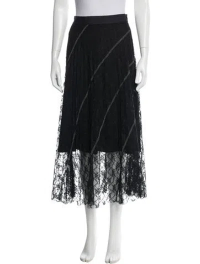 Pre-owned Sandro Lace Midi Length Skirt In Multi