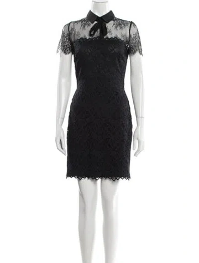 Pre-owned Sandro Lace Mini Dress In Black