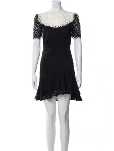 Pre-owned Sandro Lace Mini Dress In Black