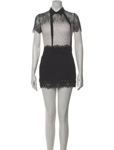 Pre-owned Sandro Lace Mini Dress In Black