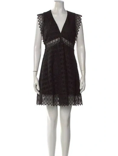 Pre-owned Sandro Lace Mini Dress In Black