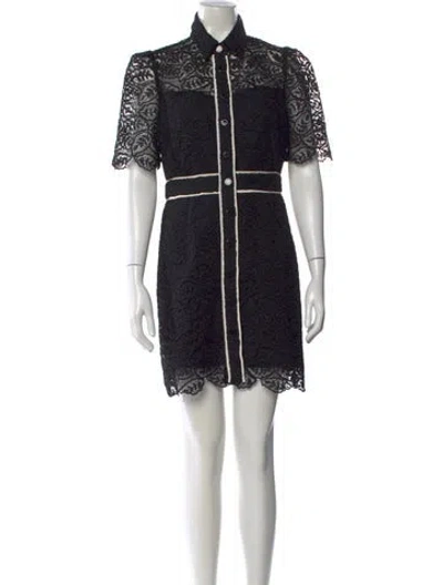 Pre-owned Sandro Lace Mini Dress In Black