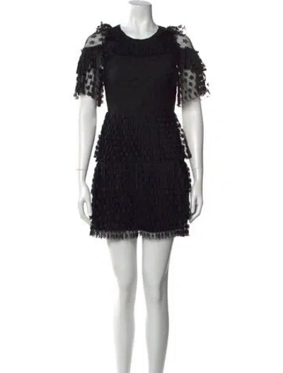 Pre-owned Sandro Lace Mini Dress In Black