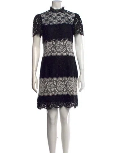 Pre-owned Sandro Lace Mini Dress In Black