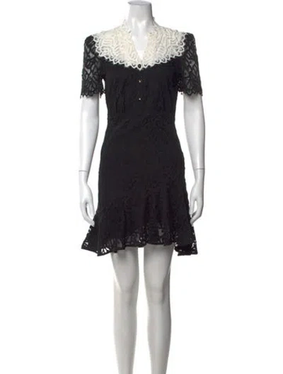 Pre-owned Sandro Lace Mini Dress In Black