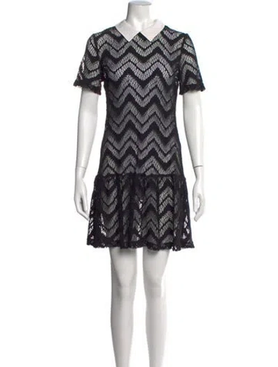 Pre-owned Sandro Lace Mini Dress In Black
