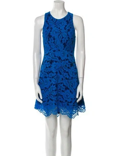 Pre-owned Sandro Lace Mini Dress In Blue