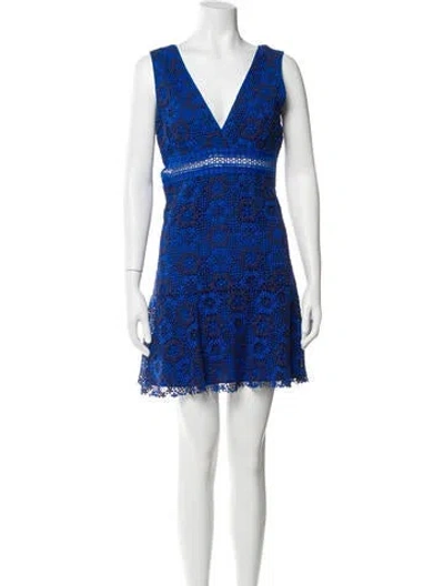 Pre-owned Sandro Lace Mini Dress In Blue