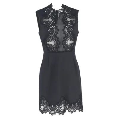 Sandro Lace Mini Dress In Black Polyester