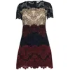 Sandro Lace Mini Dress In Multicolor Polyamide In Multi