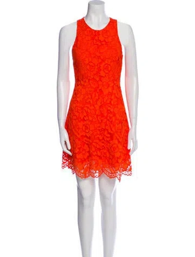 Pre-owned Sandro Lace Mini Dress In Orange