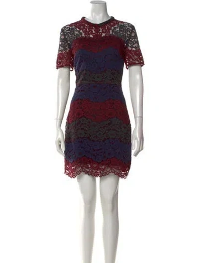 Pre-owned Sandro Lace Mini Dress In Red