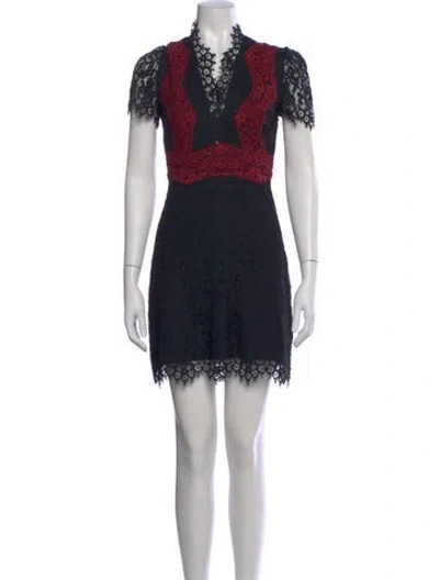 Pre-owned Sandro Lace Mini Dress W/ Tags In Black