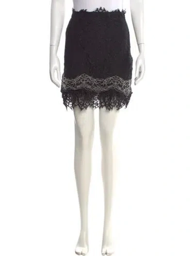 Pre-owned Sandro Lace Mini Skirt In Black