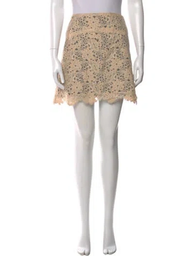 Pre-owned Sandro Lace Mini Skirt In Neutral