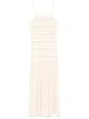 Sandro Lace-panelling Maxi Dress In Neutrals
