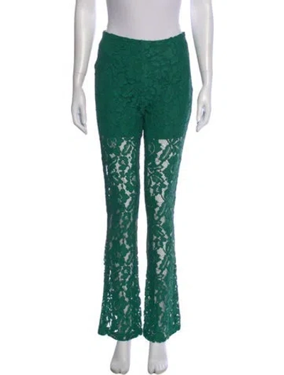 Pre-owned Sandro Lace Pattern Flared Pants In Green