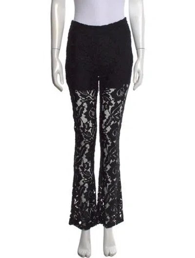 Pre-owned Sandro Lace Pattern Flared Pants W/ Tags In Black