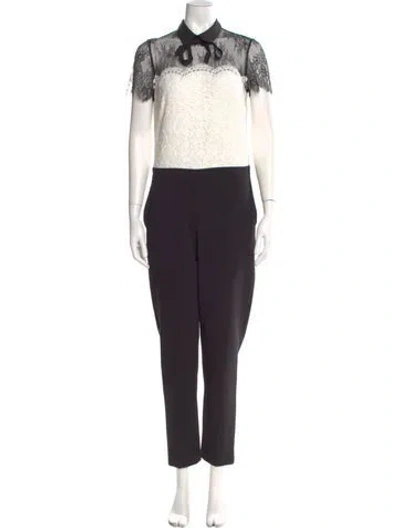 Pre-owned Sandro Lace Pattern Jumpsuit In Black