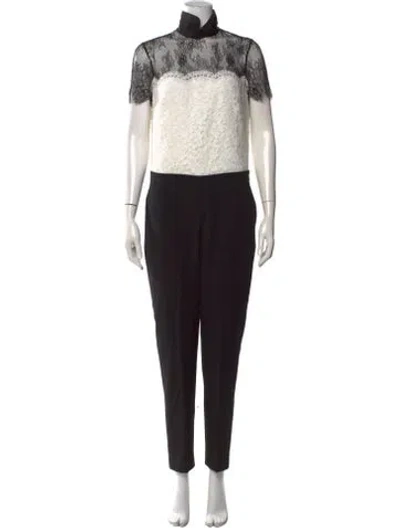 Pre-owned Sandro Lace Pattern Jumpsuit In Black