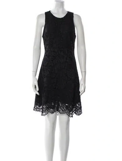 Pre-owned Sandro Lace Pattern Knee-length Dress In Black