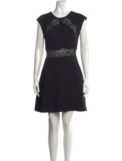 Pre-owned Sandro Lace Pattern Knee-length Dress In Black