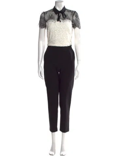 Pre-owned Sandro Lace Pattern Knee-length Dress In Black