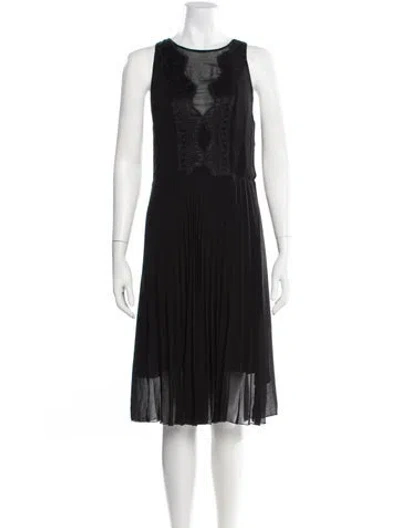 Pre-owned Sandro Lace Pattern Knee-length Dress In Black