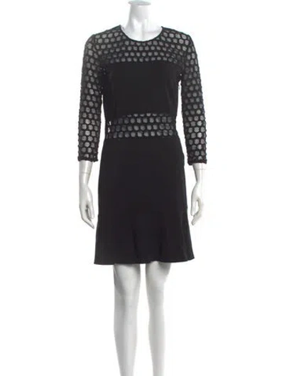 Pre-owned Sandro Lace Pattern Knee-length Dress In Black