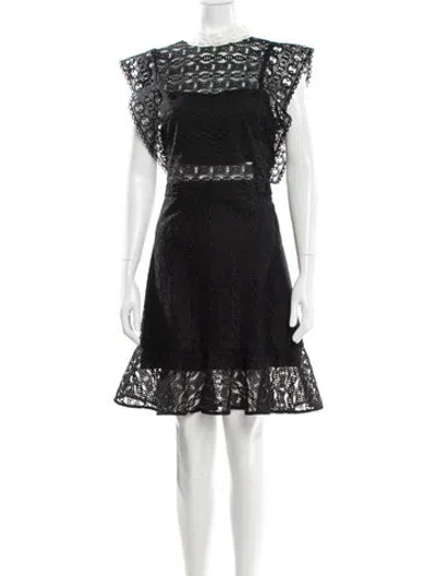 Pre-owned Sandro Lace Pattern Knee-length Dress In Multi