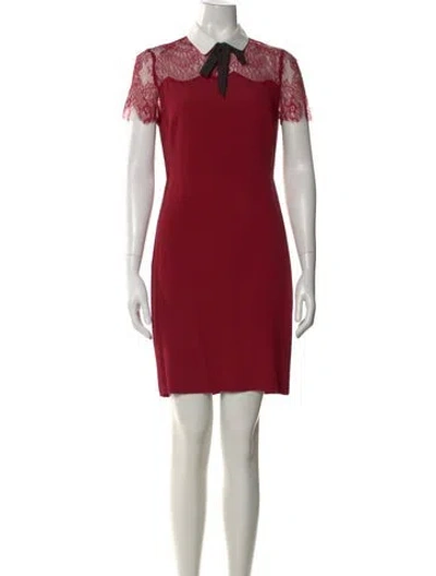 Pre-owned Sandro Lace Pattern Knee-length Dress In Red