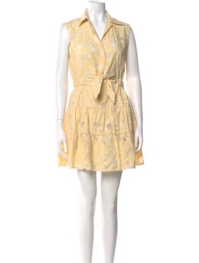 Pre-owned Sandro Lace Pattern Knee-length Dress W/ Tags In Yellow