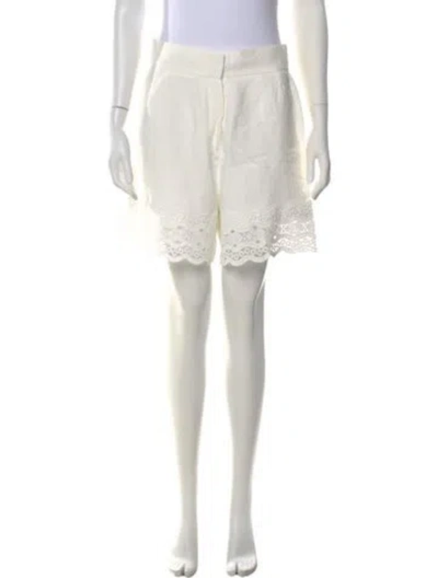 Pre-owned Sandro Lace Pattern Knee-length Shorts In White