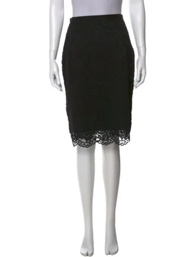 Pre-owned Sandro Lace Pattern Knee-length Skirt In Black