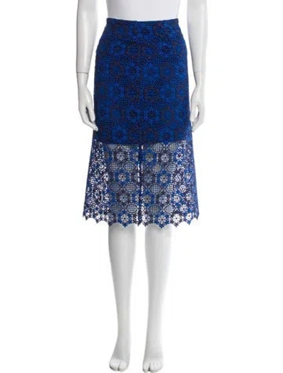 Pre-owned Sandro Lace Pattern Knee-length Skirt In Blue