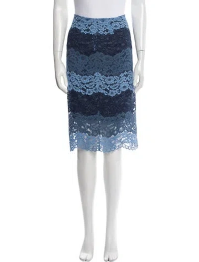 Pre-owned Sandro Lace Pattern Knee-length Skirt In Blue