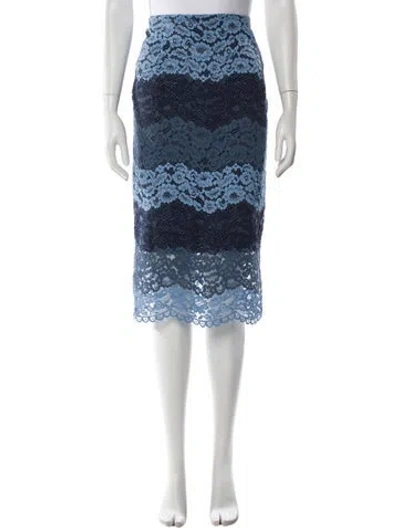 Pre-owned Sandro Lace Pattern Knee-length Skirt In Blue
