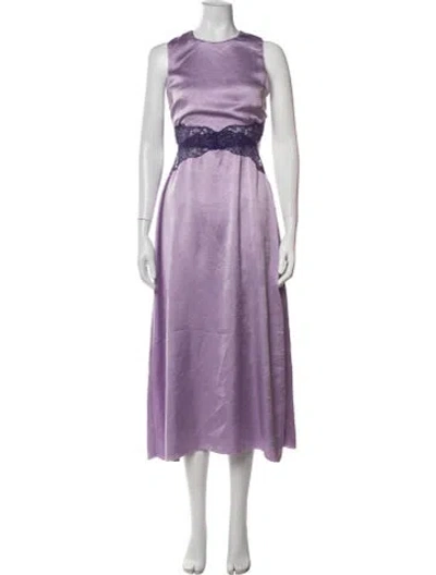 Pre-owned Sandro Lace Pattern Midi Length Dress In Purple