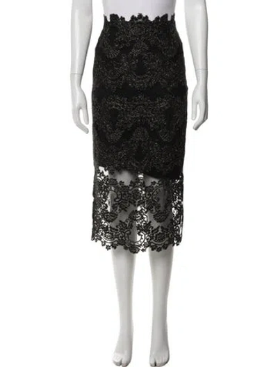 Pre-owned Sandro Lace Pattern Midi Length Skirt In Multi