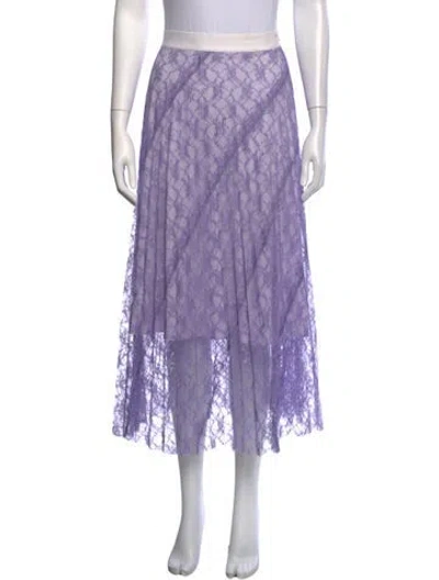 Pre-owned Sandro Lace Pattern Midi Length Skirt In Purple
