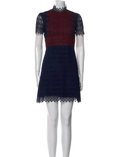 Pre-owned Sandro Lace Pattern Mini Dress