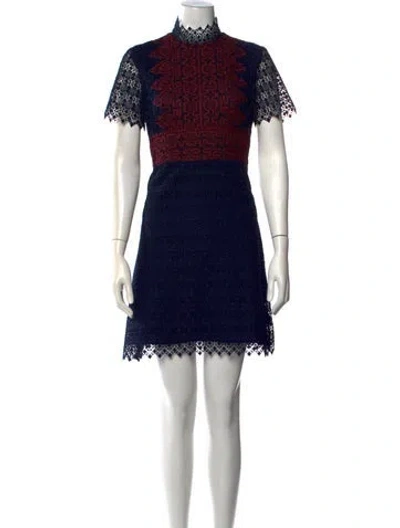 Pre-owned Sandro Lace Pattern Mini Dress
