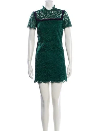 Pre-owned Sandro Lace Pattern Mini Dress In Black