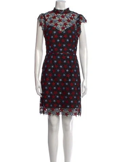 Pre-owned Sandro Lace Pattern Mini Dress In Black