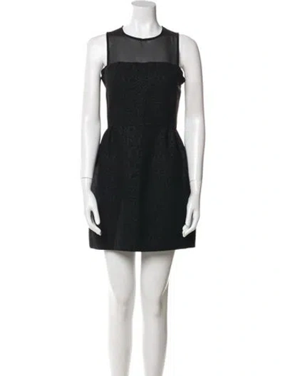Pre-owned Sandro Lace Pattern Mini Dress In Black