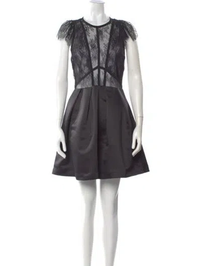 Pre-owned Sandro Lace Pattern Mini Dress In Black