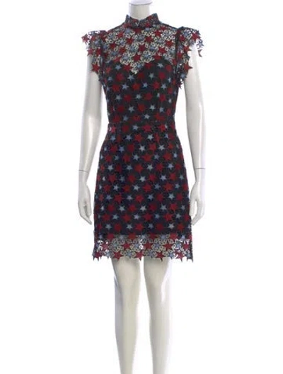 Pre-owned Sandro Lace Pattern Mini Dress In Black
