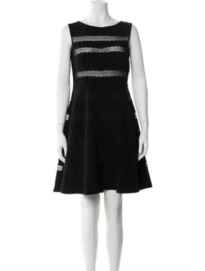 Pre-owned Sandro Lace Pattern Mini Dress In Black