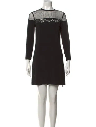 Pre-owned Sandro Lace Pattern Mini Dress In Black