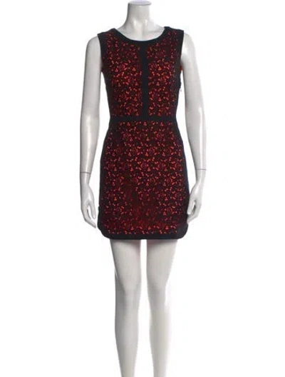 Pre-owned Sandro Lace Pattern Mini Dress In Black